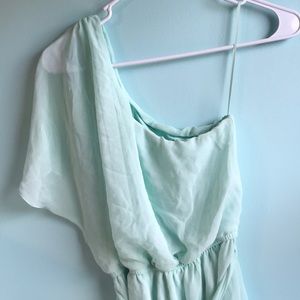 Express Dresses - Express light green one shoulder dress Express Dresses - Express light green one shoulder dress